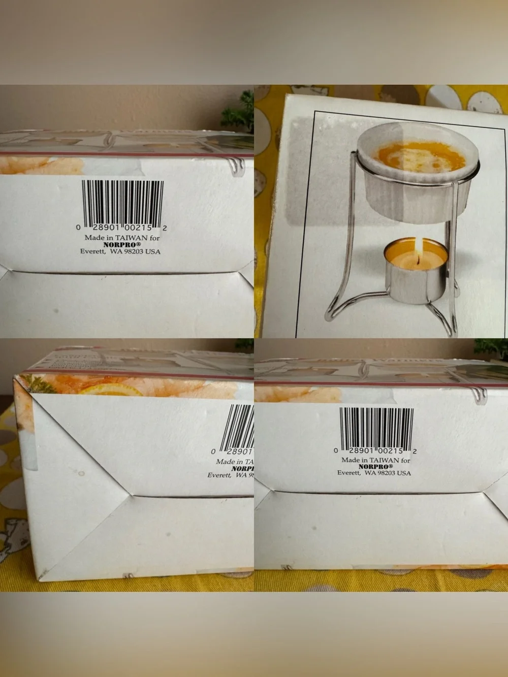 NorPro NIB Set of 2 Ceramic Butter Warmers with candles